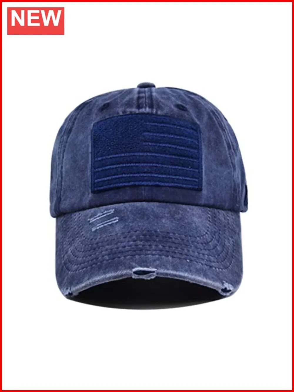 American Flag Baseball Cap Distressed Washed Cotton Denim Adjustable Unisex